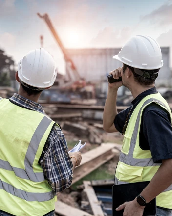 Contractors Monitoring A Federally Funded Construction Project