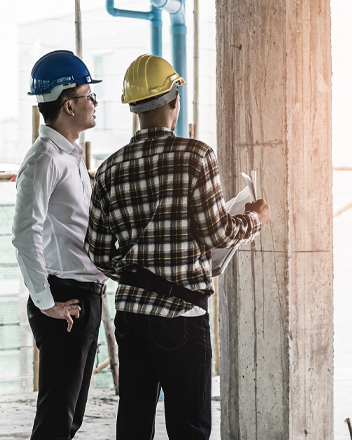 Prime contractors reviewing a federally funded project